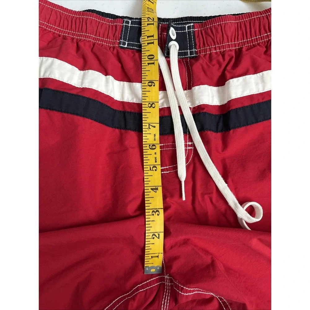 Tommy Hilfiger Men's Large Red‎ White Blue Stripe Board Short Swim Trunks